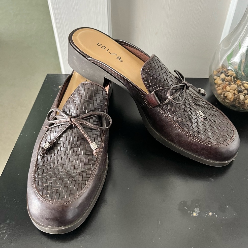 Unisa Brown Woven Leather Miles Sz 9.5